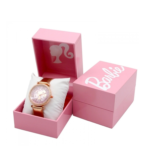 Barbie Gem Silhouette Quartz Analog Pink Womens Watch - Picture 2 of 3